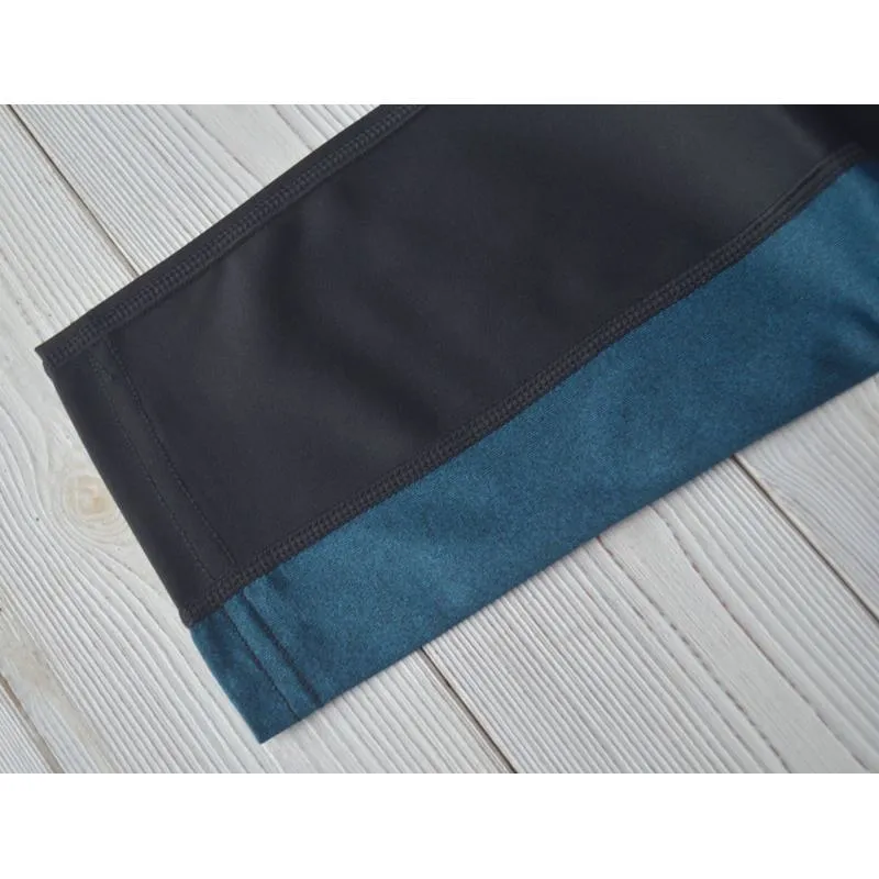 High-Waisted Yoga Elasticity Slimming Sports Running Patchwork Mesh Sports Leggings