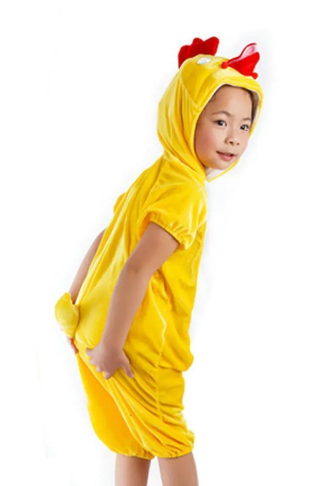 Kid Yellow Chicken Animal Onesie Short Sleeve Pajamas Costume