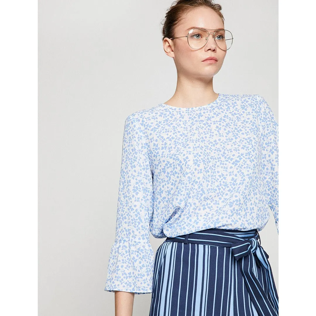 Light Blue Patterned Blouse
