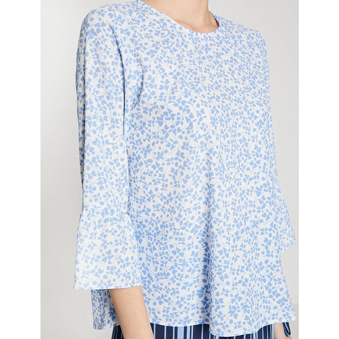 Light Blue Patterned Blouse