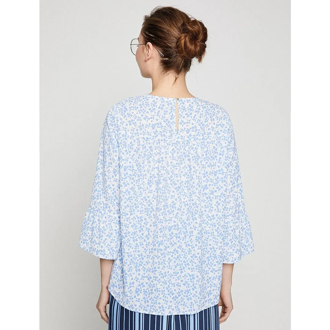 Light Blue Patterned Blouse