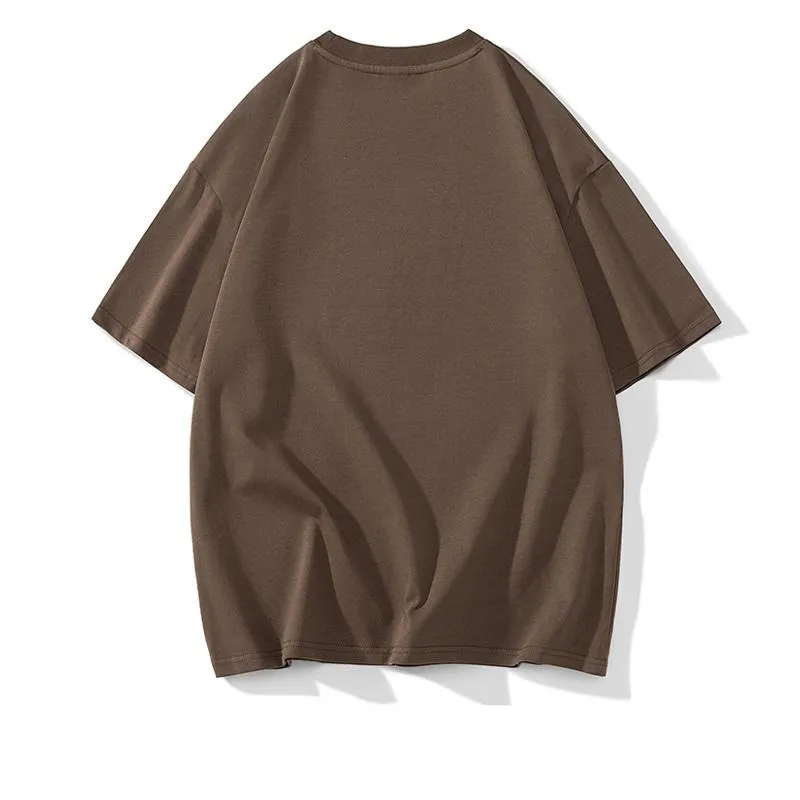 Loose Fit Drop Shoulder Pure Cotton Versatile Short Sleeve Tee