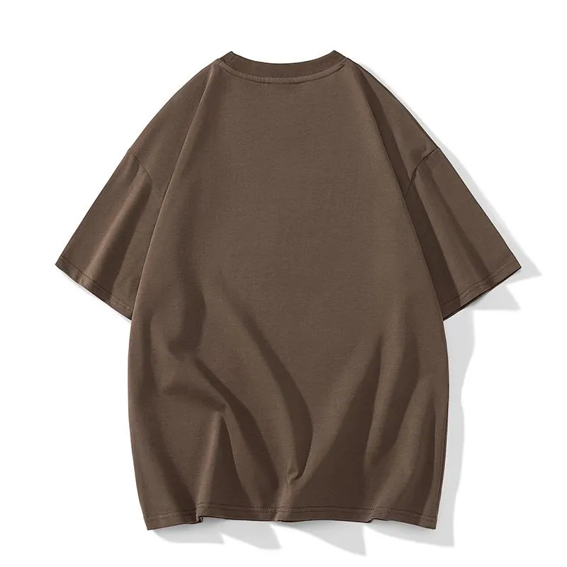 Loose Fit Drop Shoulder Pure Cotton Versatile Short Sleeve Tee