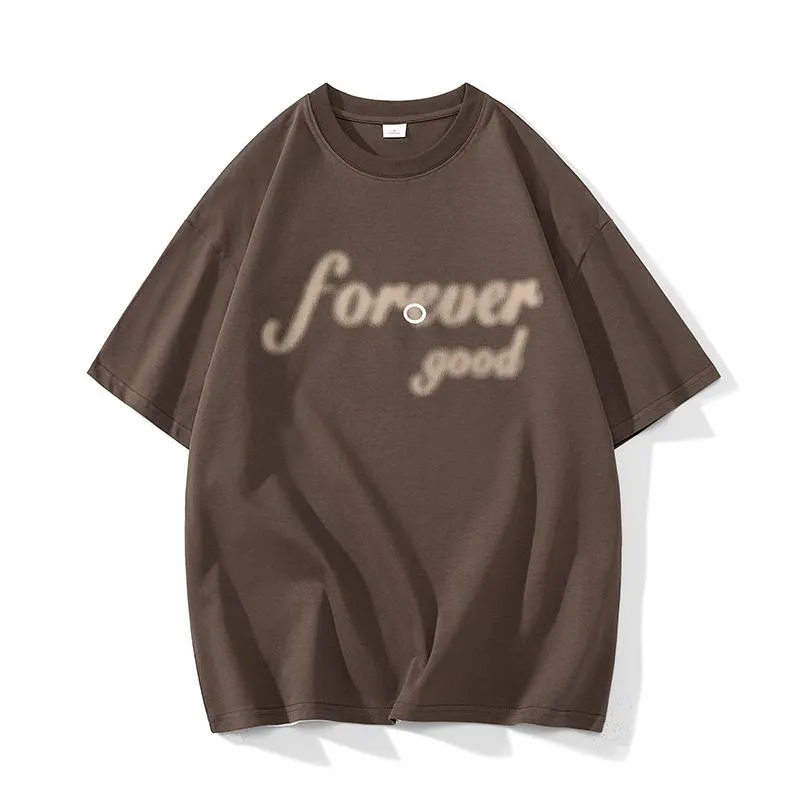 Loose Fit Drop Shoulder Pure Cotton Versatile Short Sleeve Tee