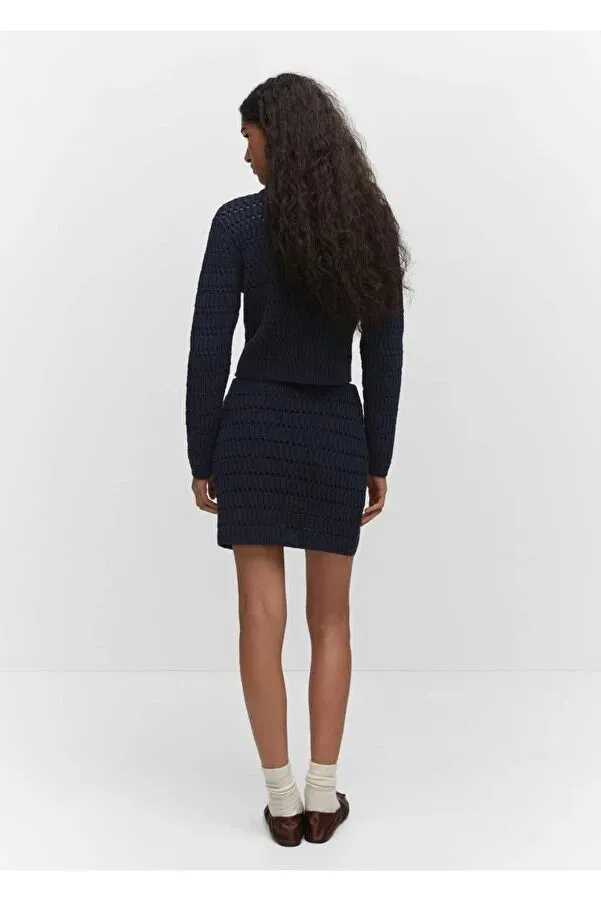 Mango Women's Perforated textured mini skirt