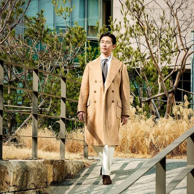 Men Style Solid Double-Breasted V-Sleeve Long Jacket Casual