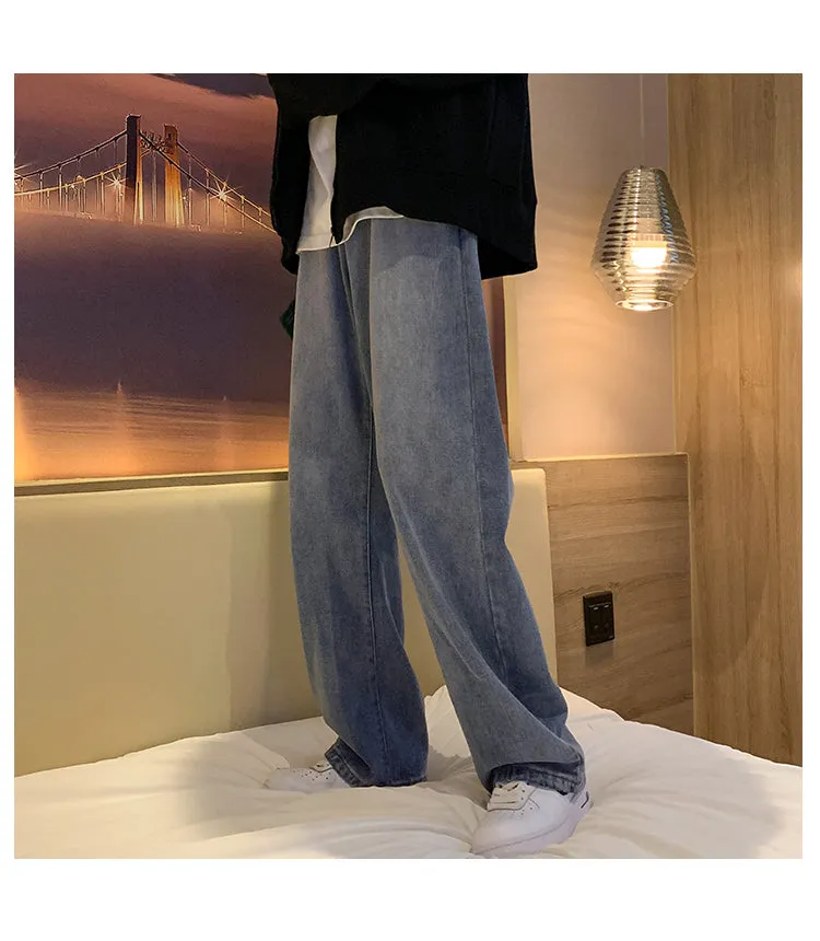 Men's Fashion Loose Jeans Straight Autumn New Woman Casual Jeans Mans Streetwear Korean Black Hip Hop Jeans Trouser