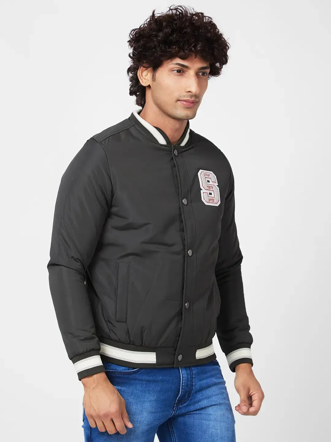 Men'S Varsity Jacket With Towel Embroidery Badges