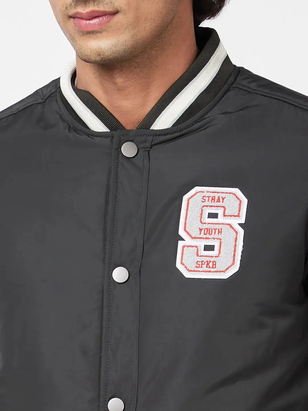 Men'S Varsity Jacket With Towel Embroidery Badges