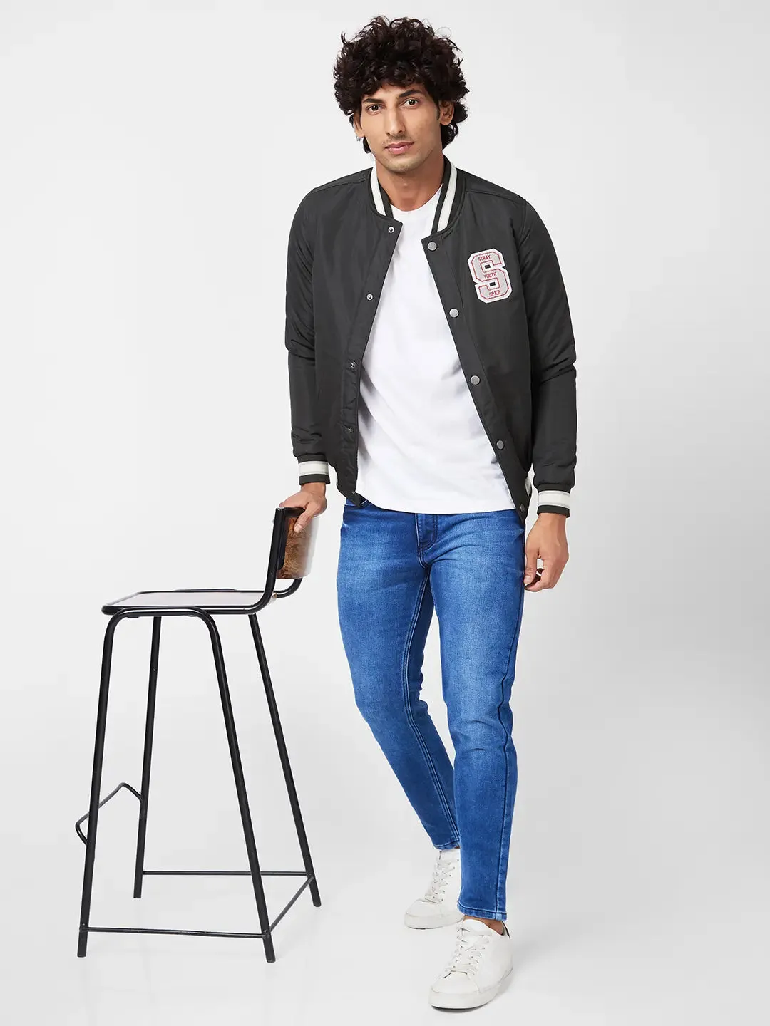 Men'S Varsity Jacket With Towel Embroidery Badges