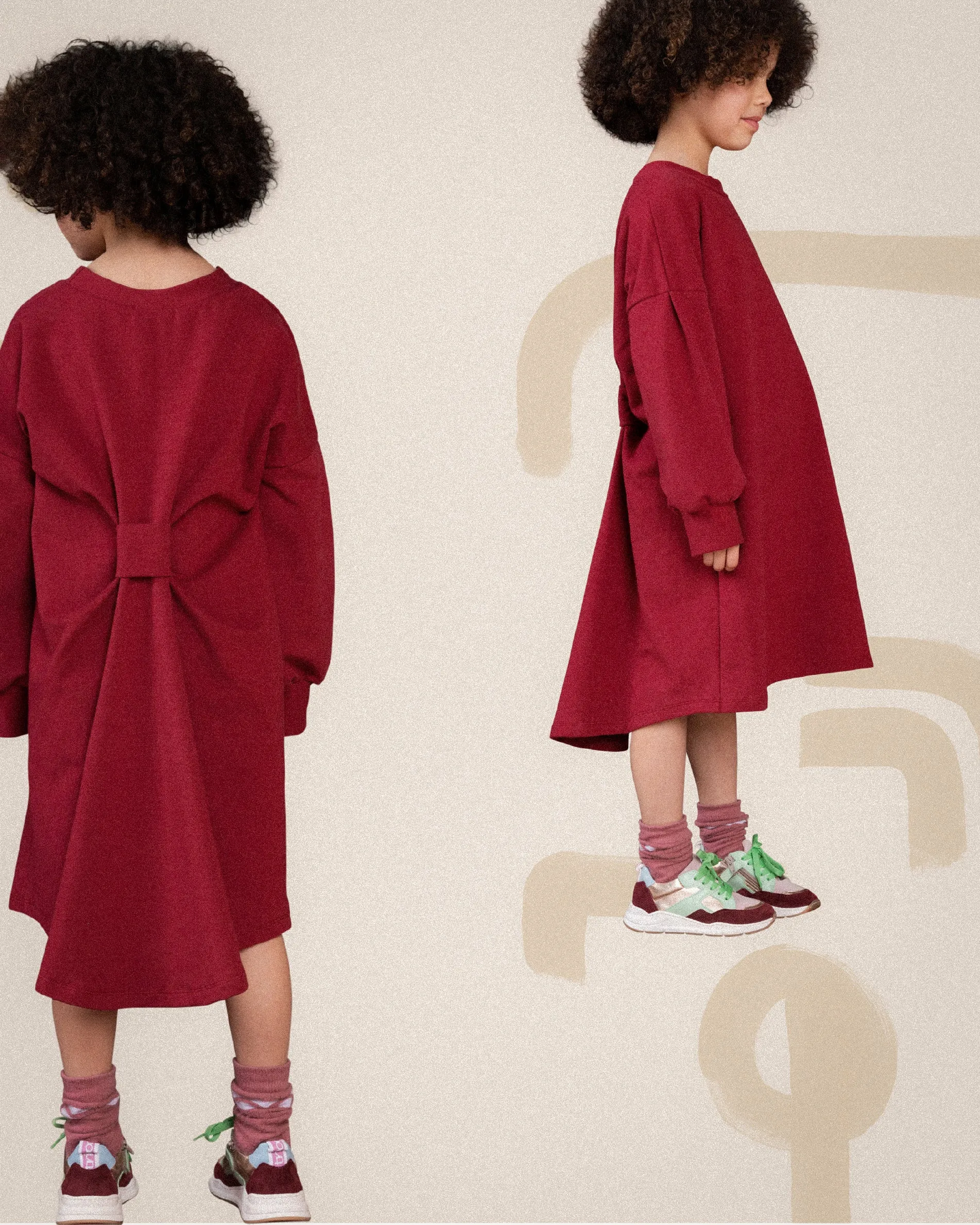 MIA BOW DRESS-Plum