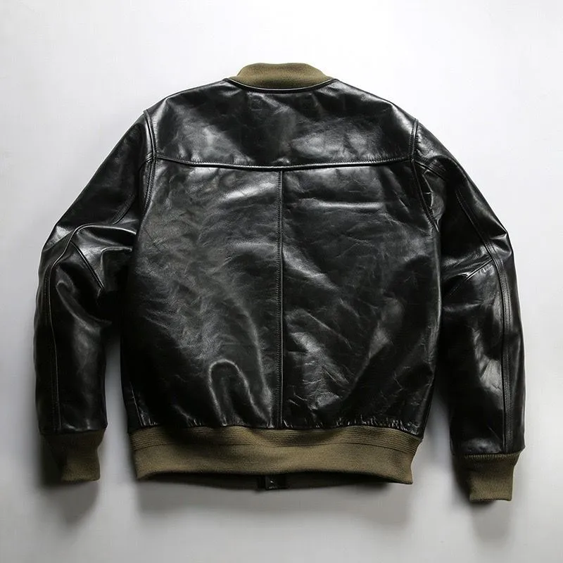 Motorcycle Leather Retro Varsity Jacket