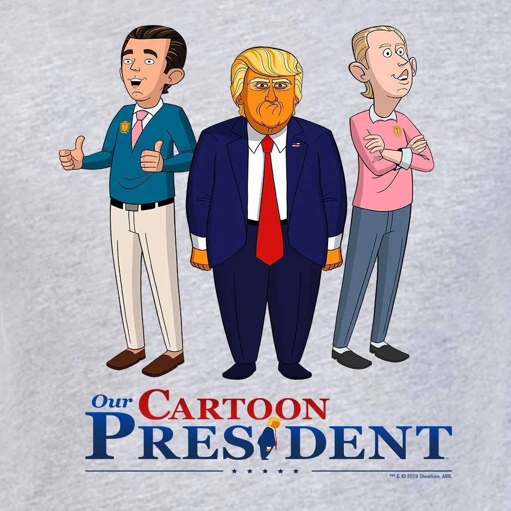 Our Cartoon President Trump and Sons Adult Short Sleeve T-Shirt