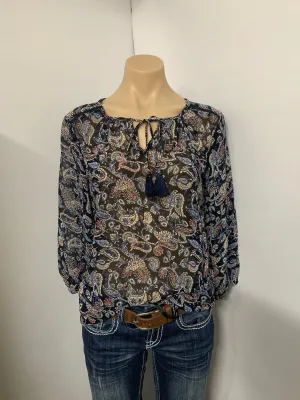 Outback Ladies Navy Georgette Top - On Sale