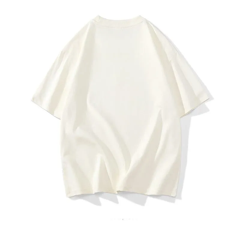 Pure Cotton Loose Fit Versatile Letter Short Sleeve Tee