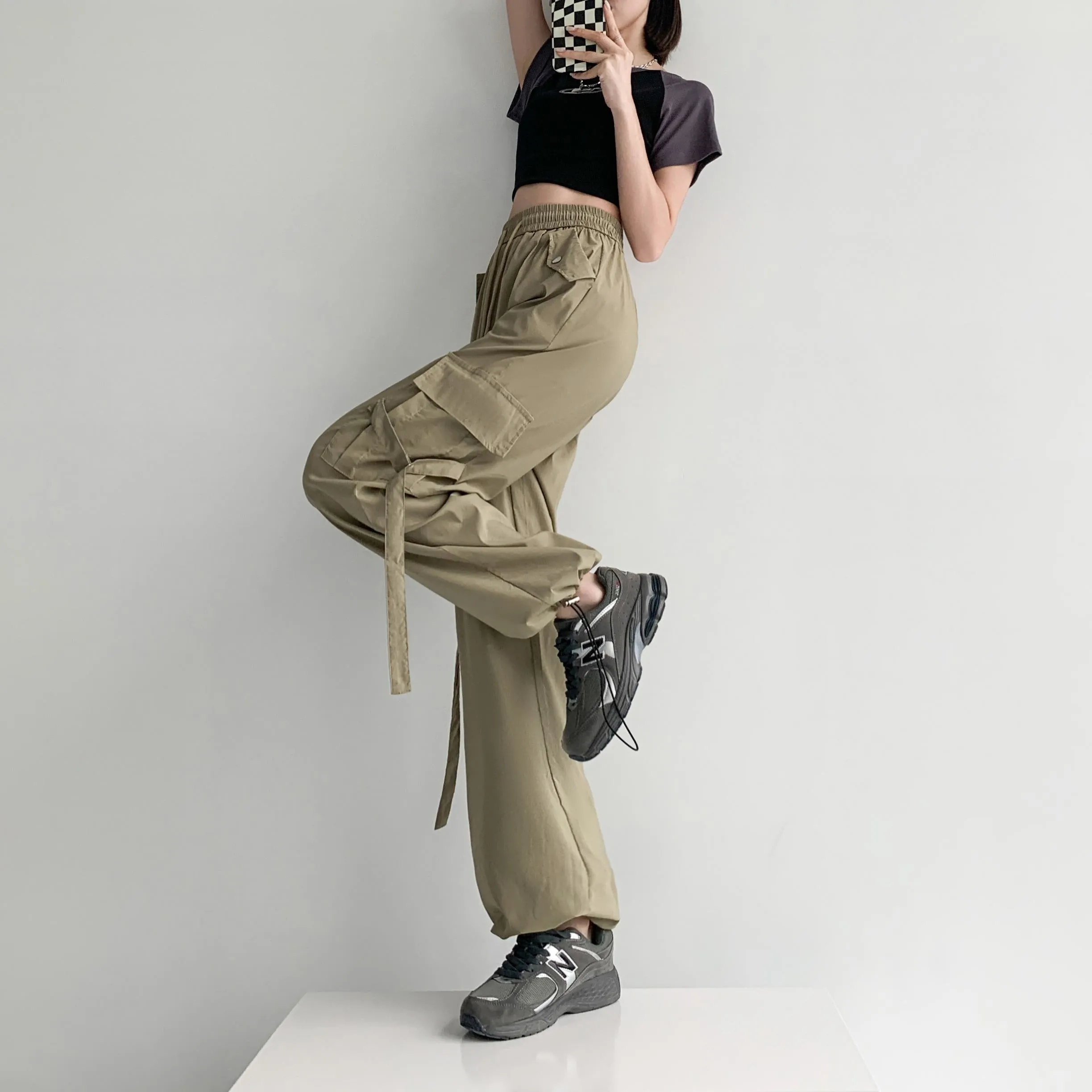 Quick-Drying Thin High-Waisted Versatile Street Style Cargo Pants