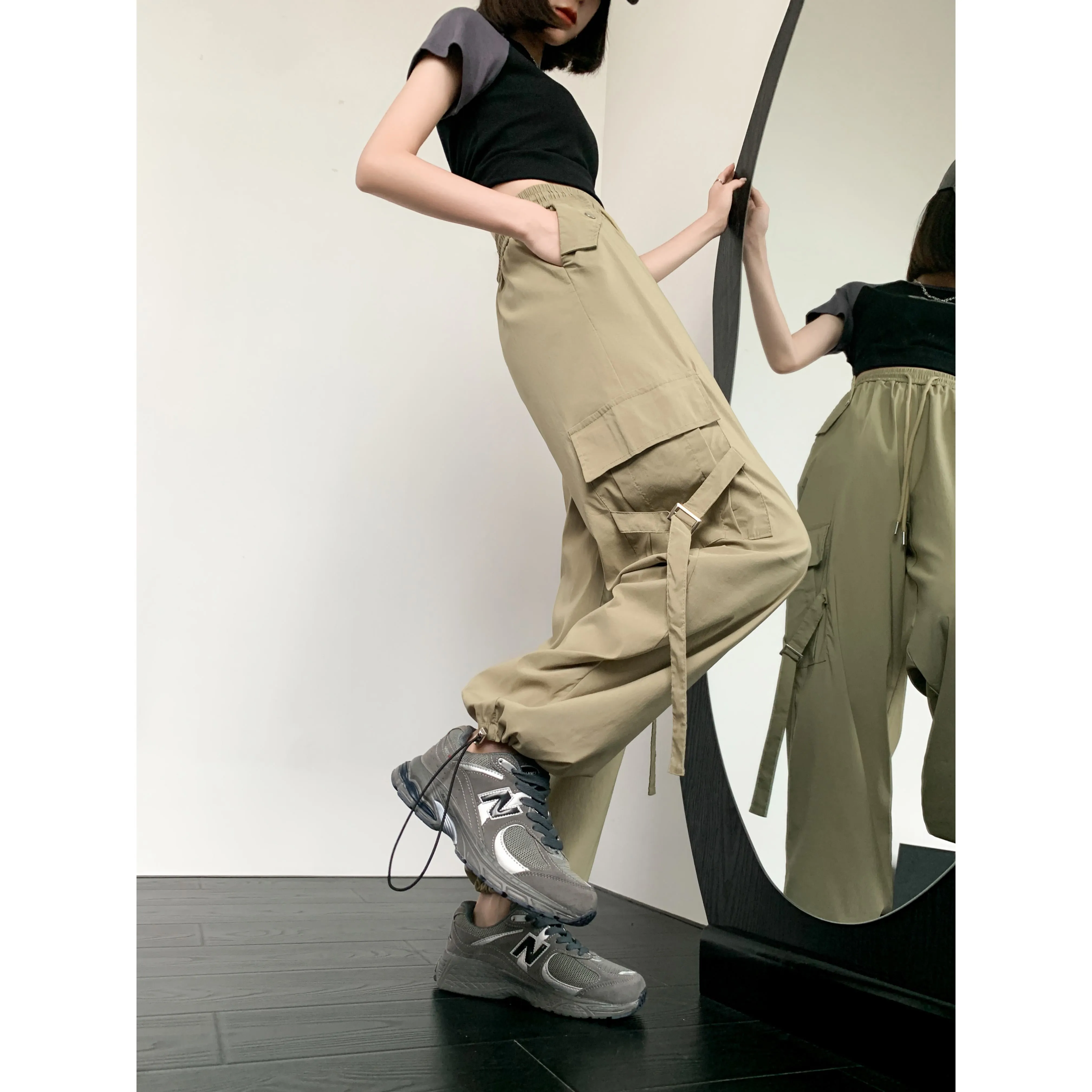 Quick-Drying Thin High-Waisted Versatile Street Style Cargo Pants
