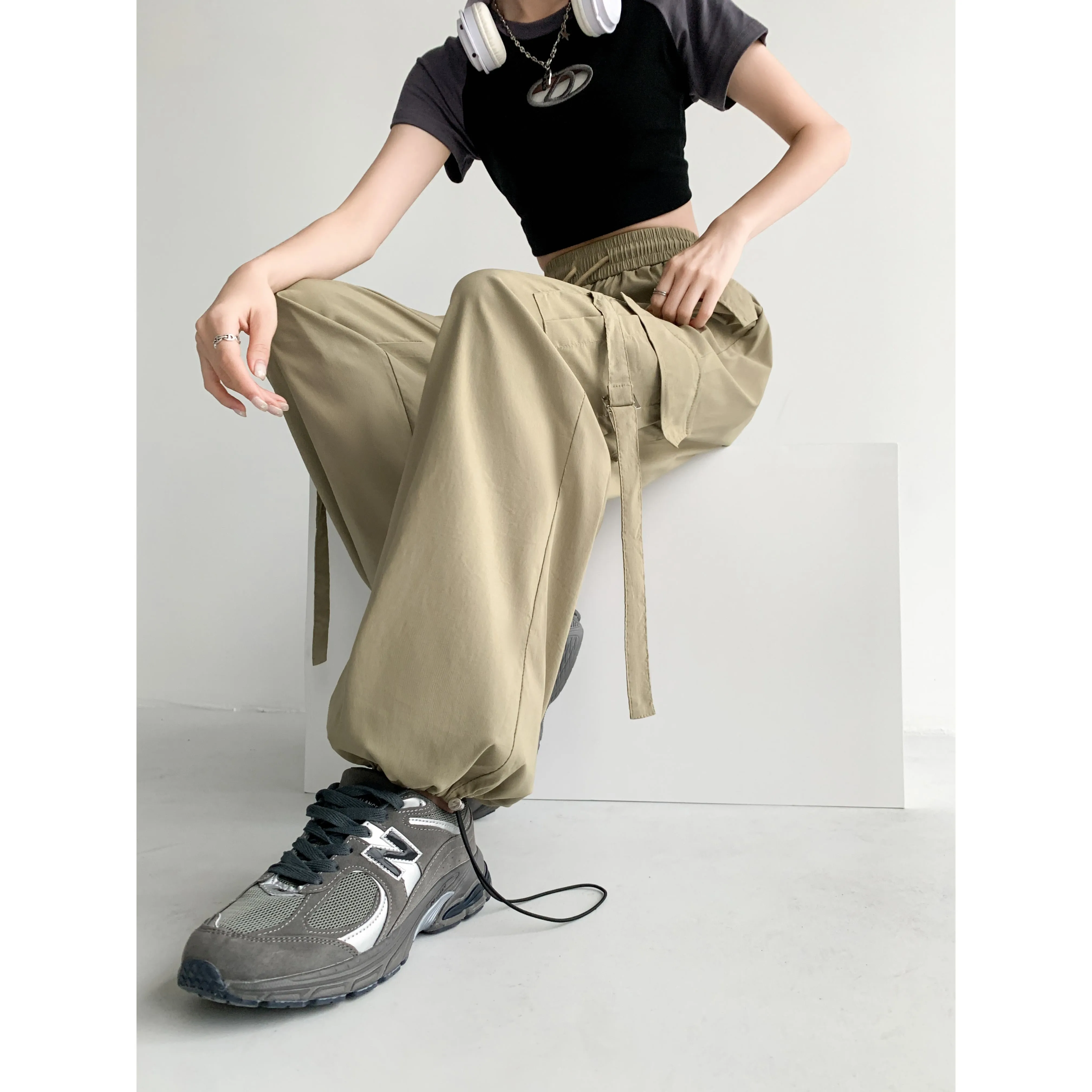 Quick-Drying Thin High-Waisted Versatile Street Style Cargo Pants