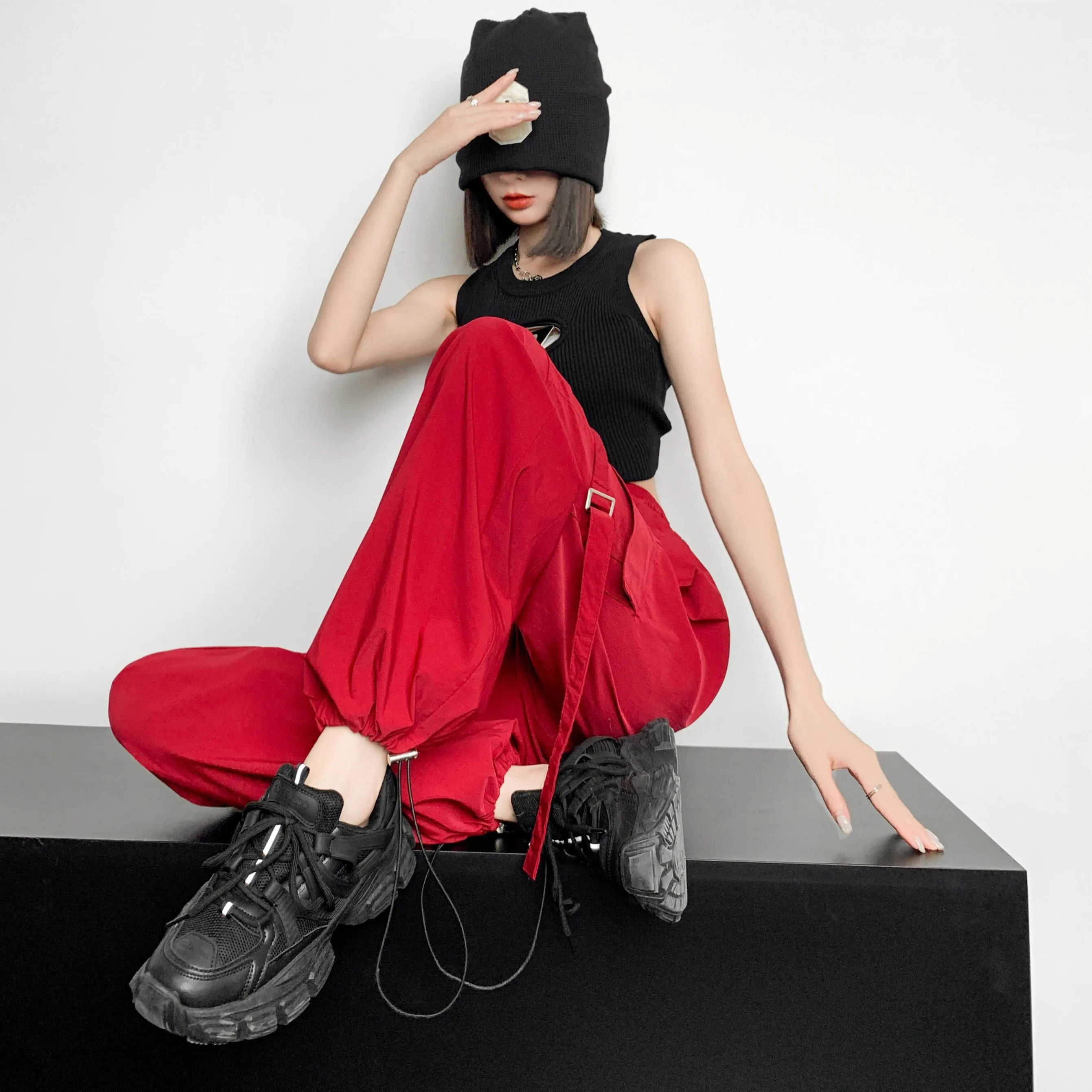 Quick-Drying Thin High-Waisted Versatile Street Style Cargo Pants