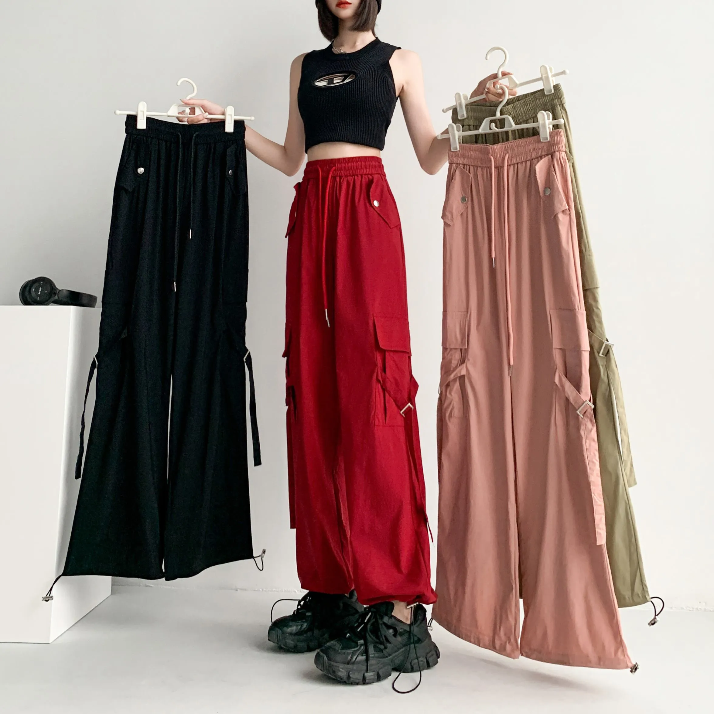 Quick-Drying Thin High-Waisted Versatile Street Style Cargo Pants