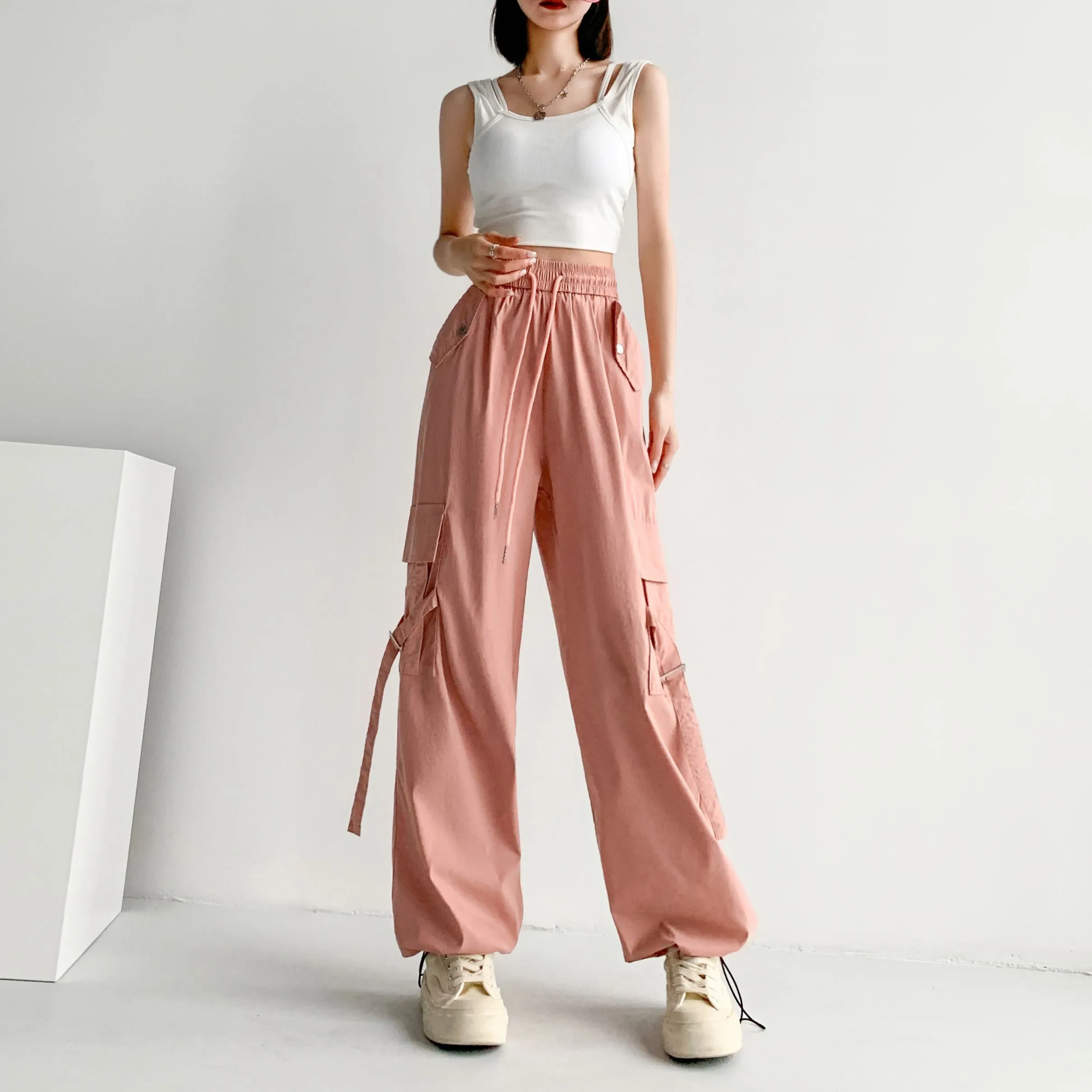 Quick-Drying Thin High-Waisted Versatile Street Style Cargo Pants