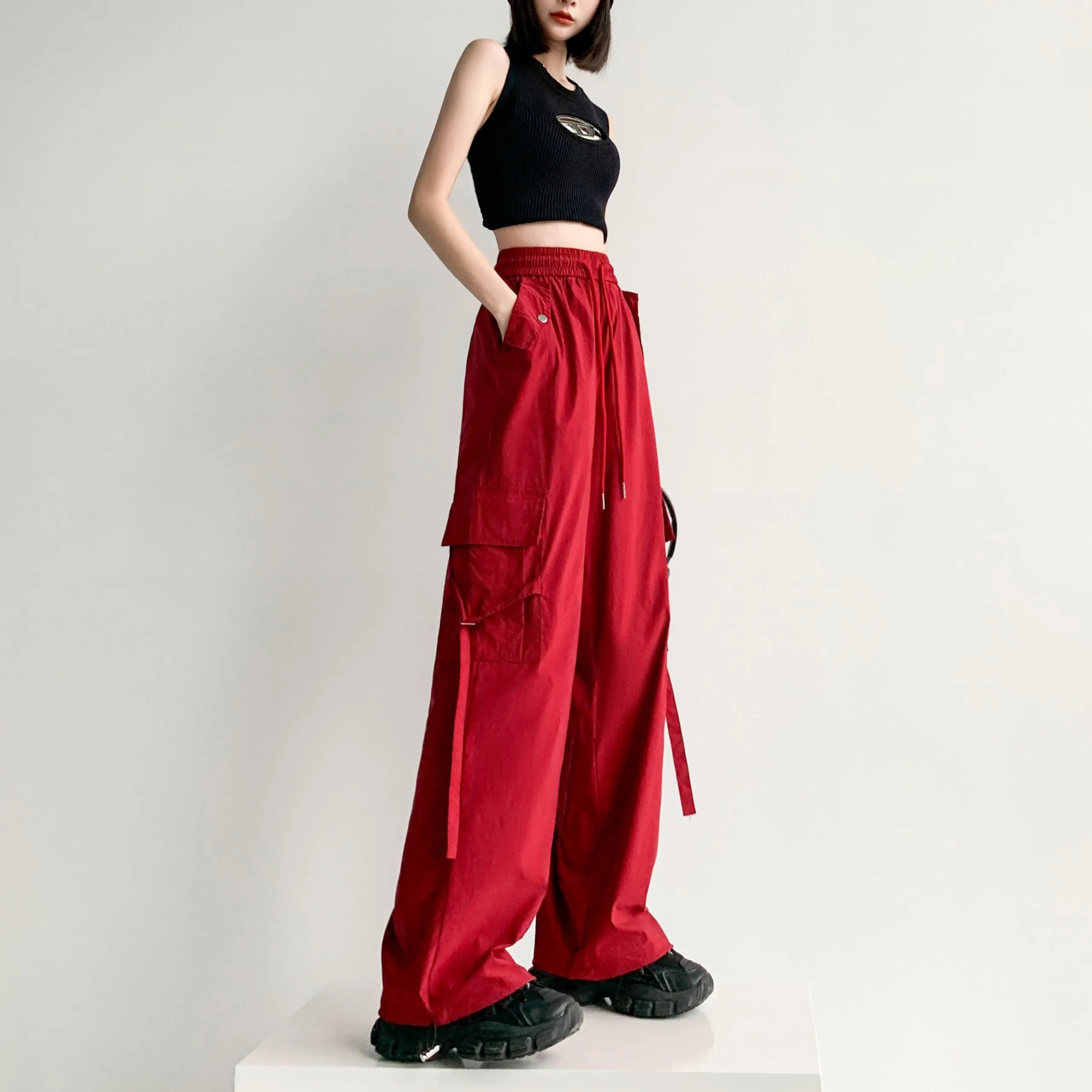 Quick-Drying Thin High-Waisted Versatile Street Style Cargo Pants