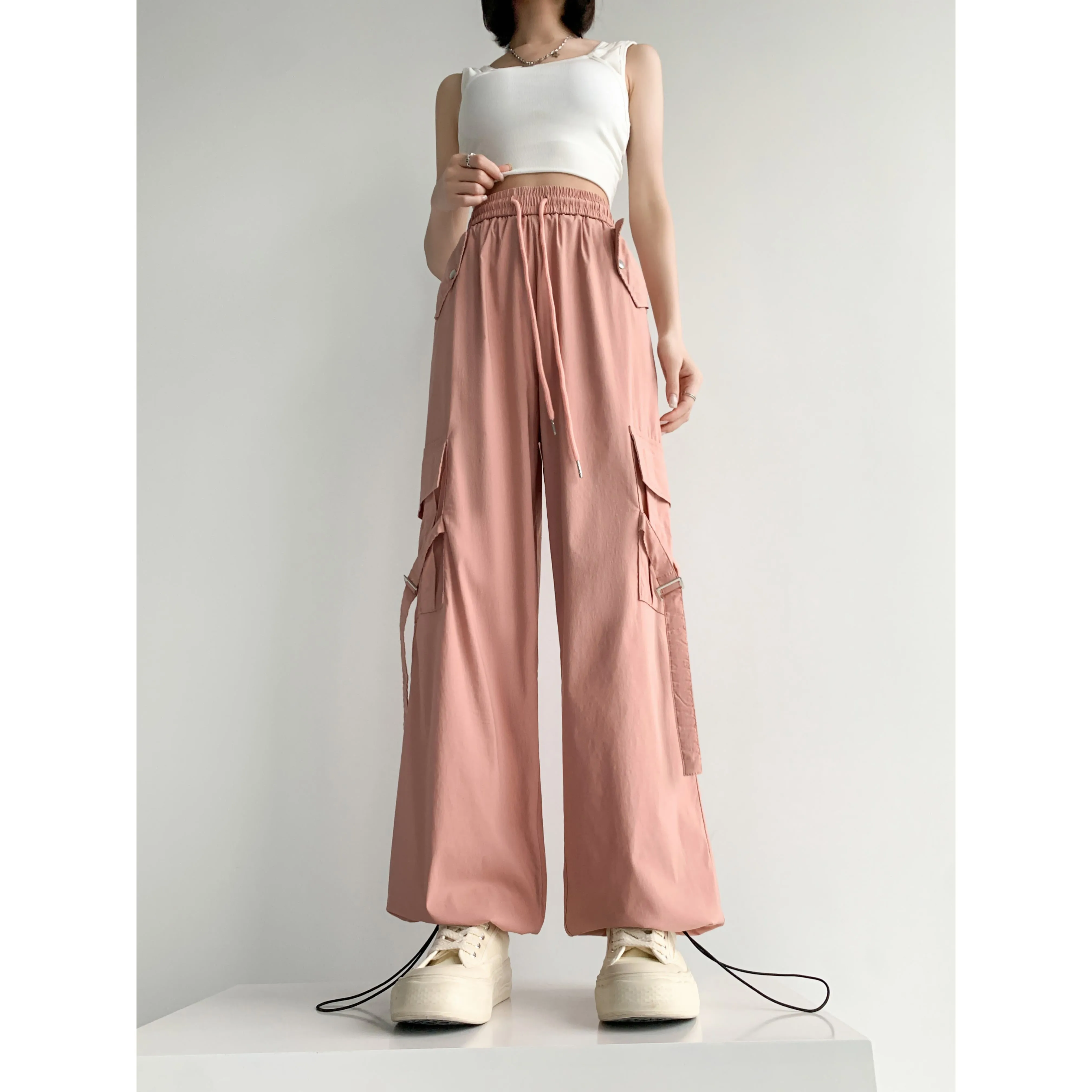 Quick-Drying Thin High-Waisted Versatile Street Style Cargo Pants