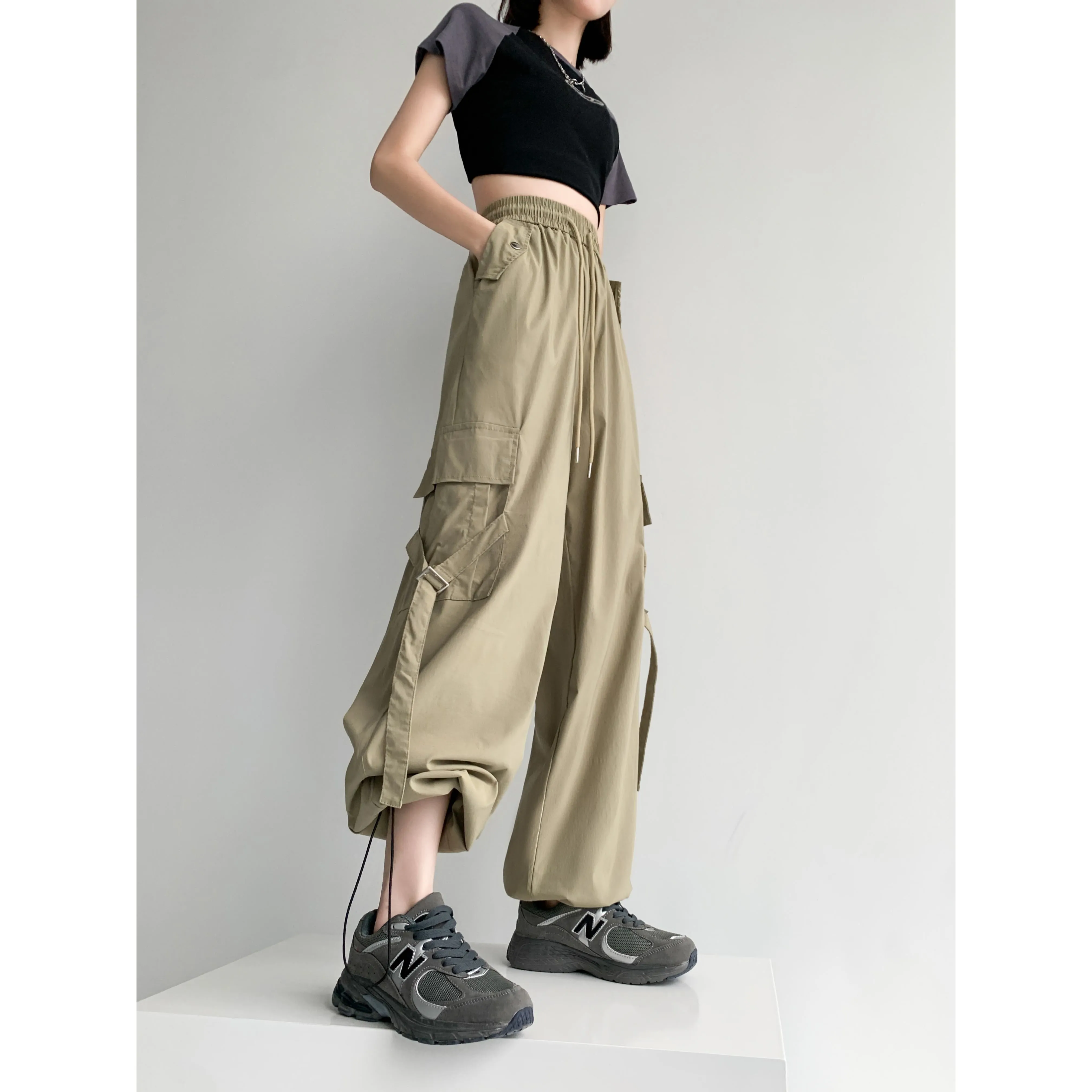 Quick-Drying Thin High-Waisted Versatile Street Style Cargo Pants