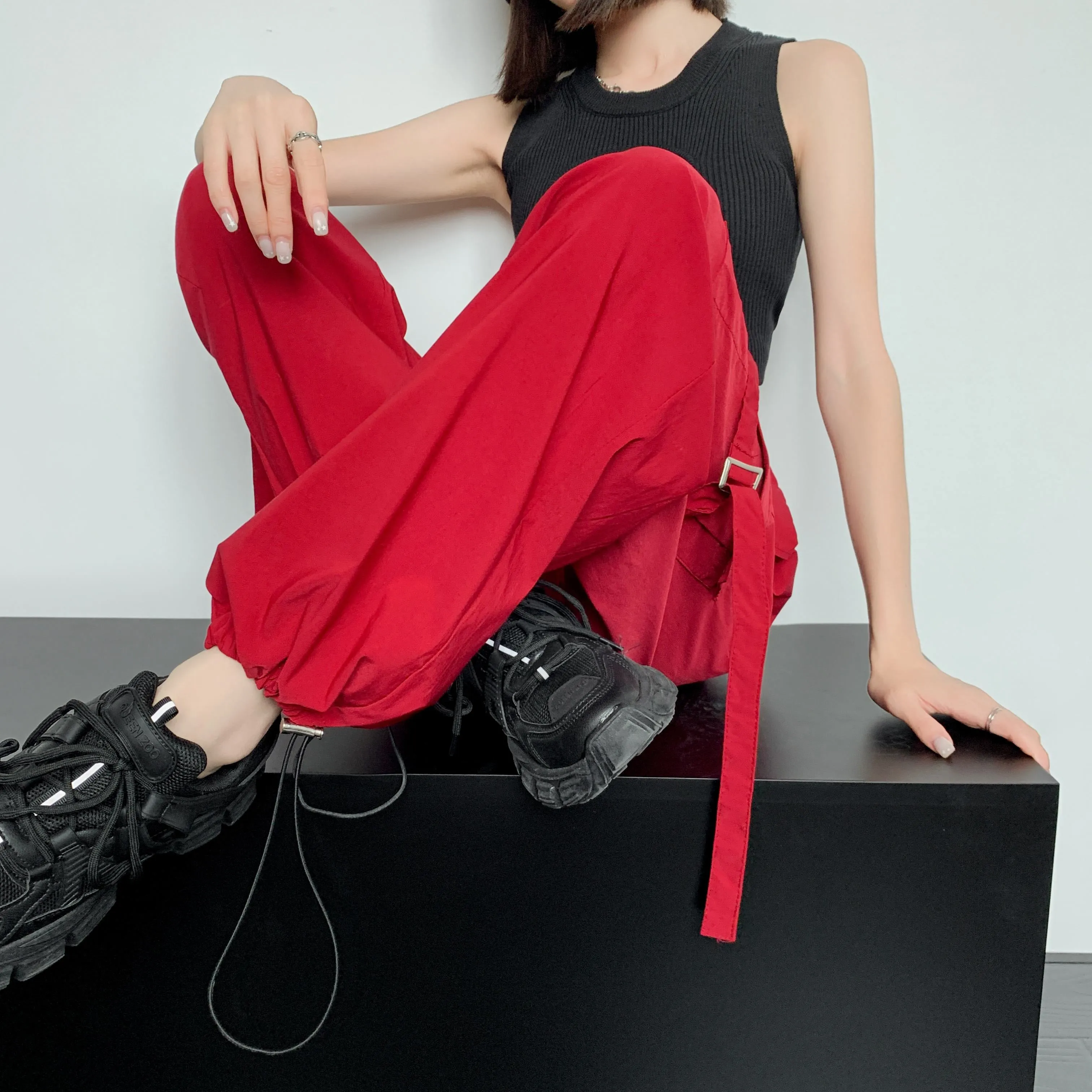Quick-Drying Thin High-Waisted Versatile Street Style Cargo Pants