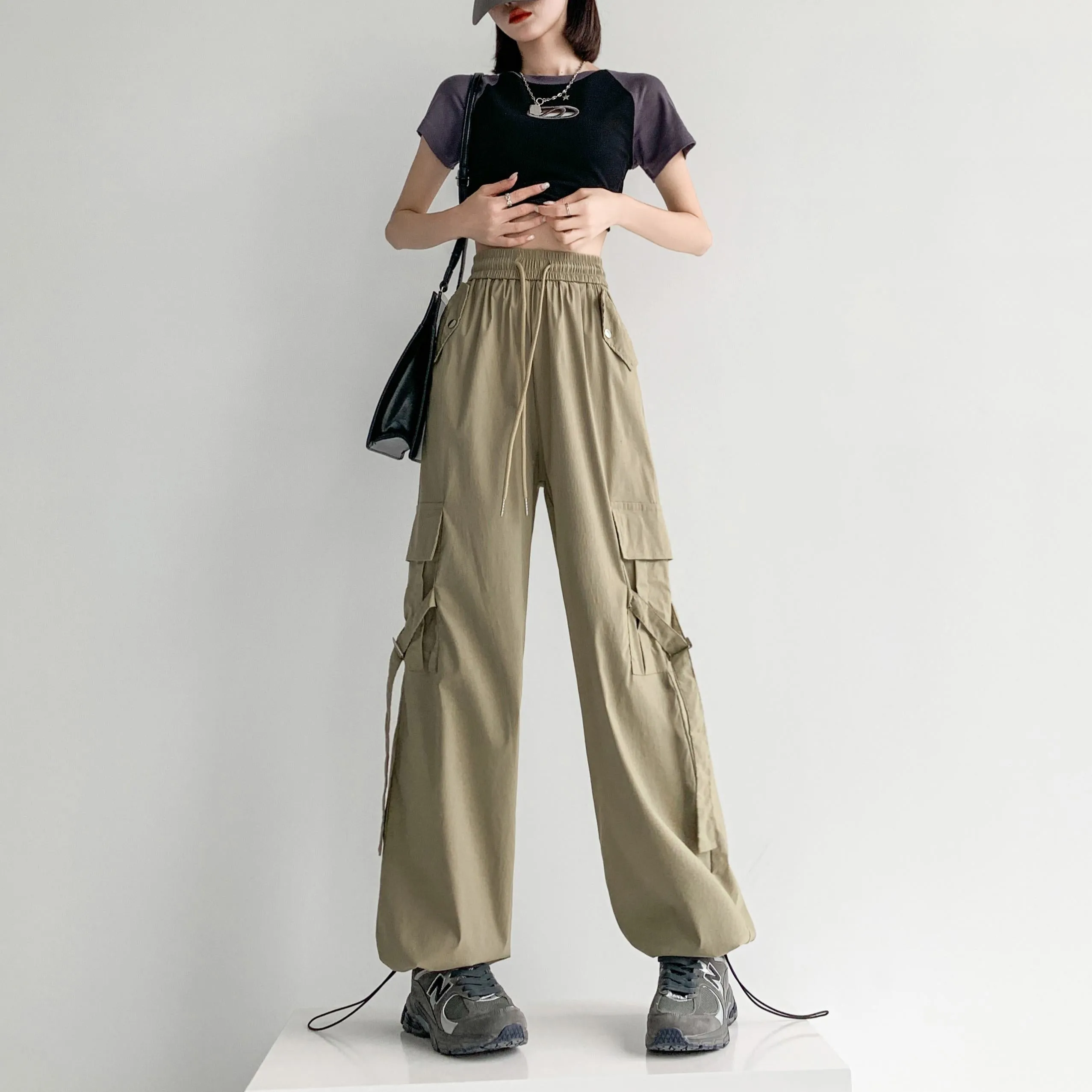 Quick-Drying Thin High-Waisted Versatile Street Style Cargo Pants