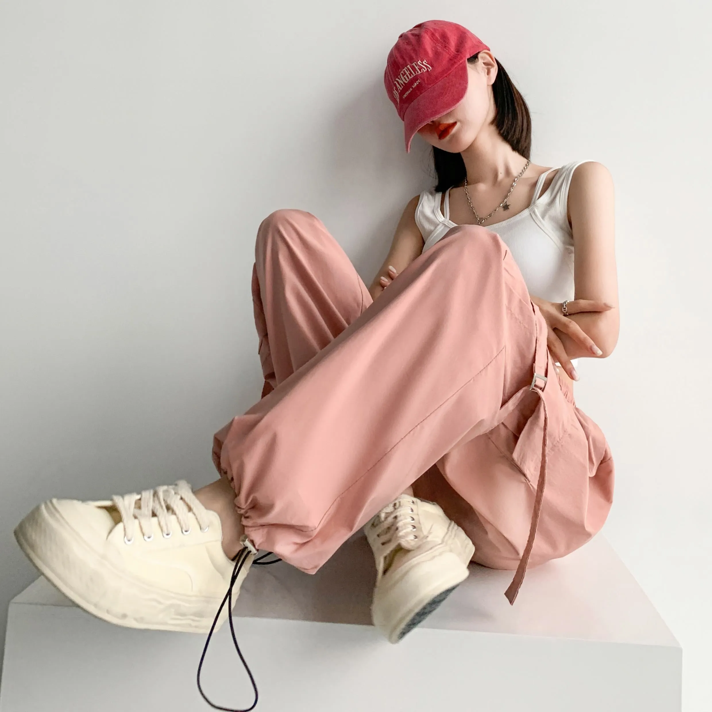 Quick-Drying Thin High-Waisted Versatile Street Style Cargo Pants