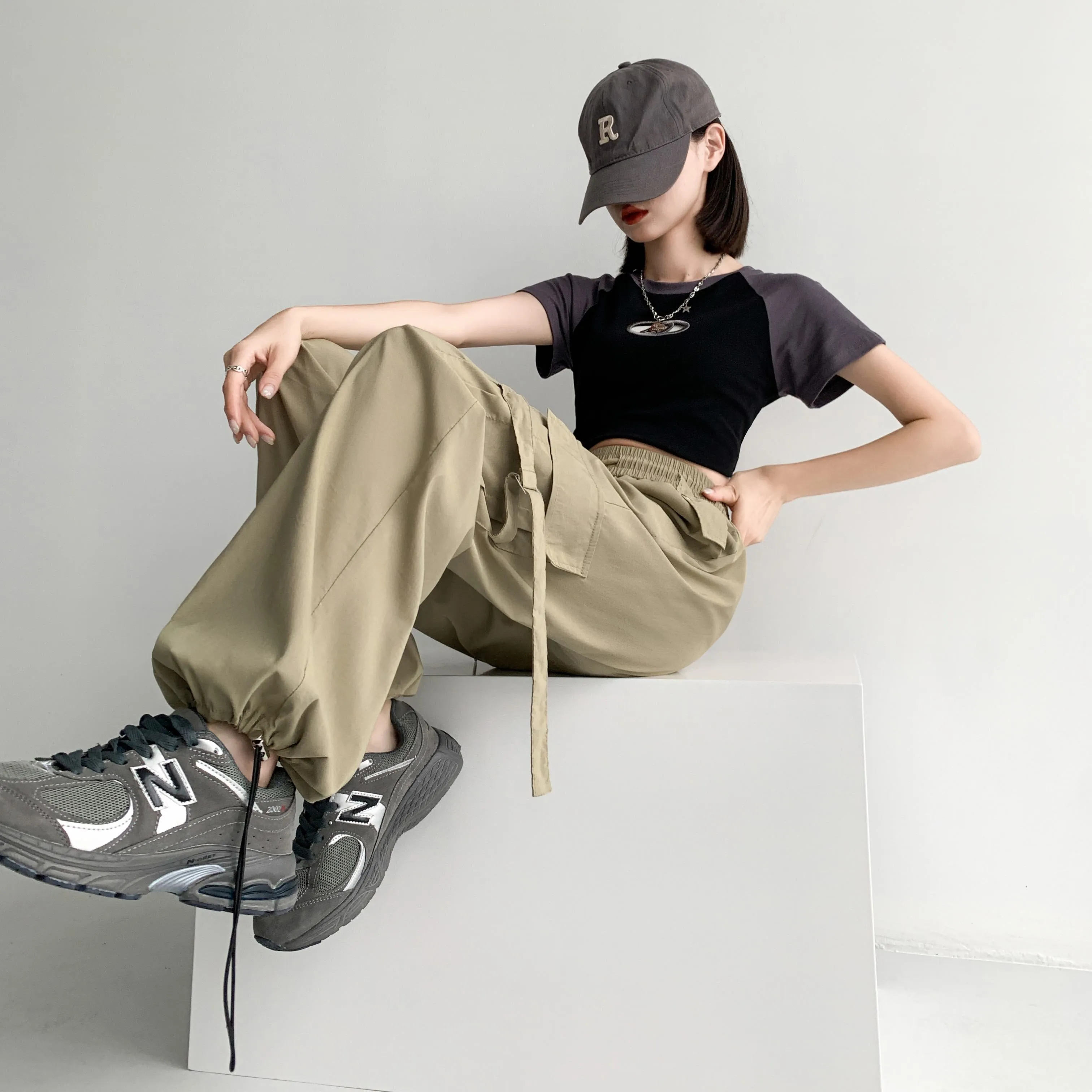 Quick-Drying Thin High-Waisted Versatile Street Style Cargo Pants