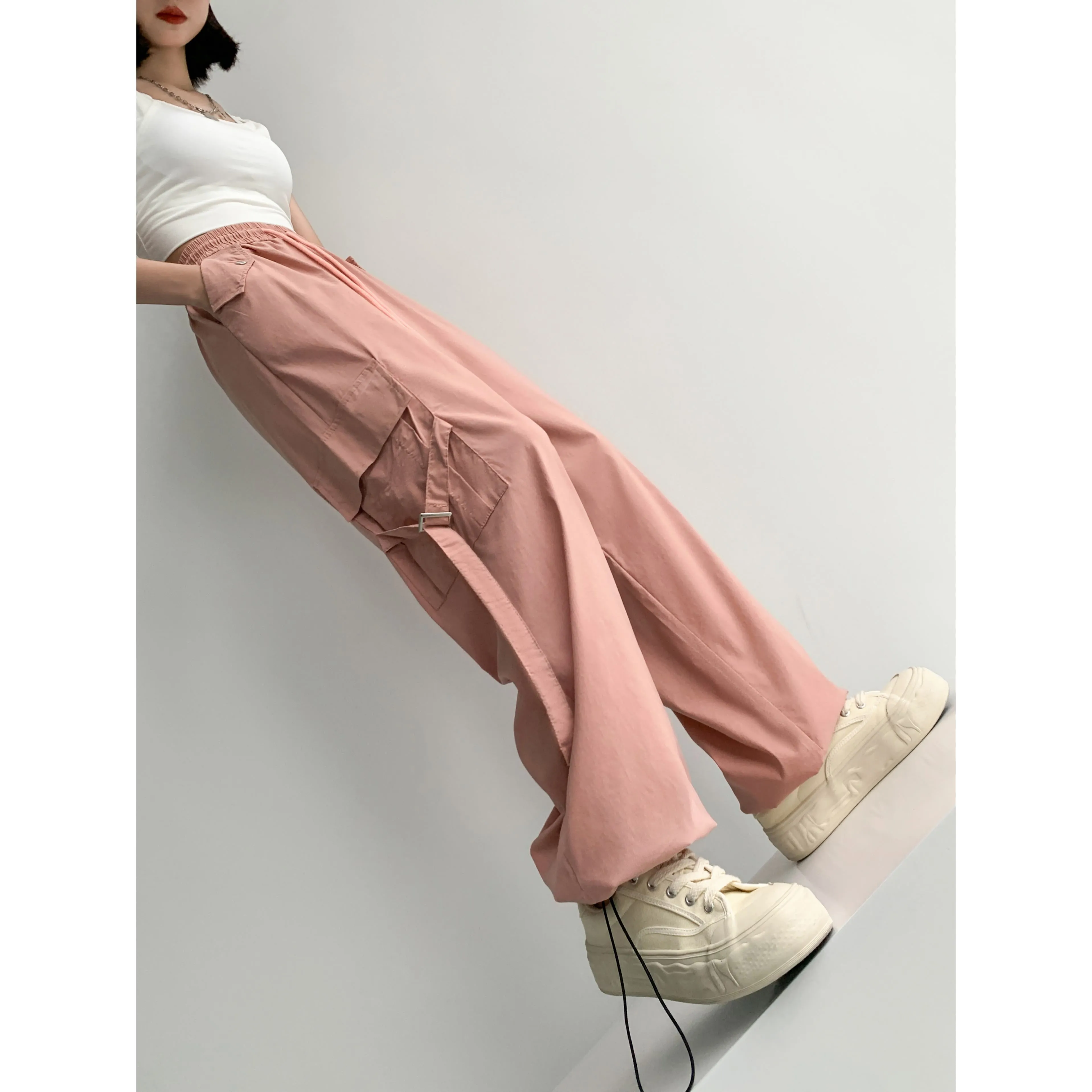 Quick-Drying Thin High-Waisted Versatile Street Style Cargo Pants