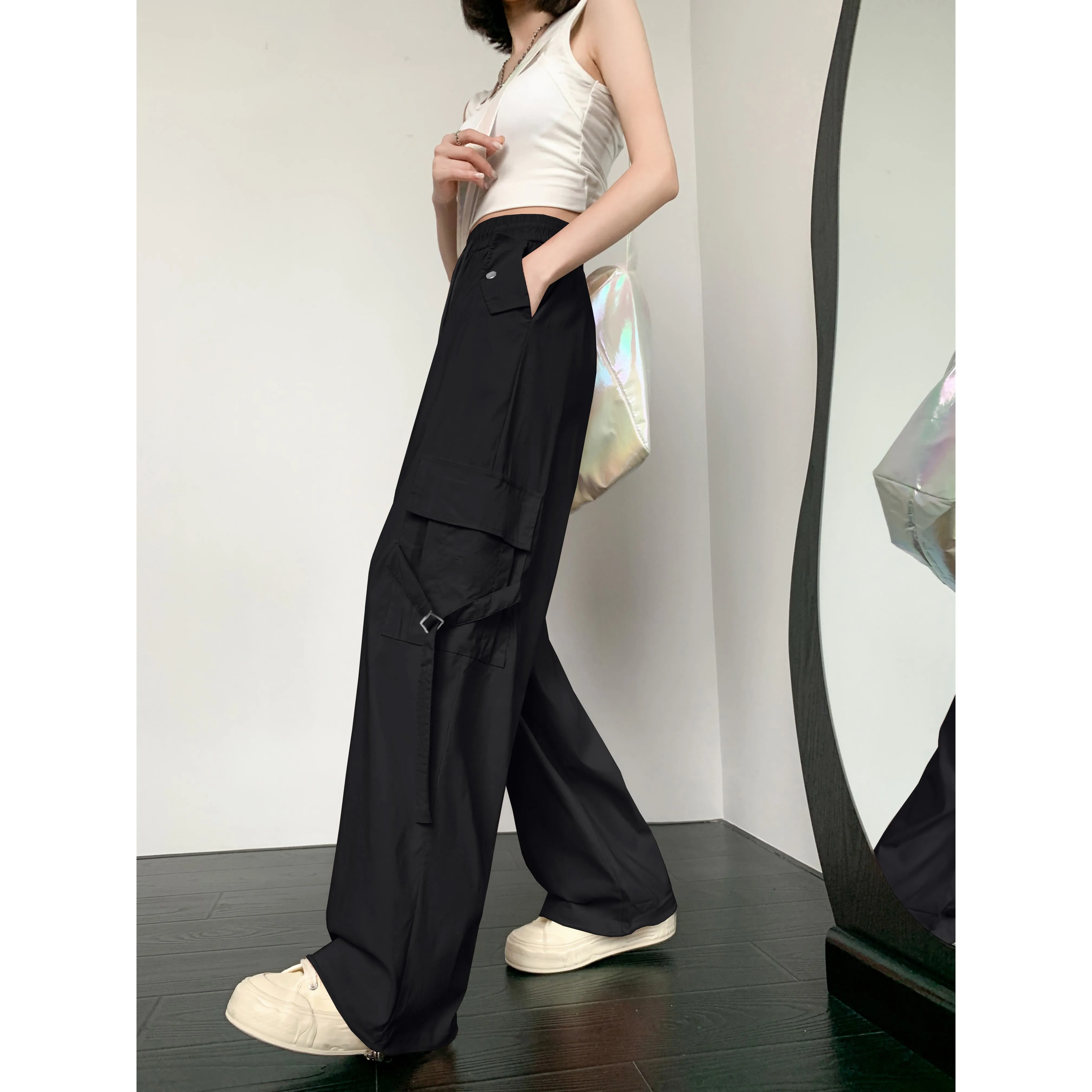 Quick-Drying Thin High-Waisted Versatile Street Style Cargo Pants