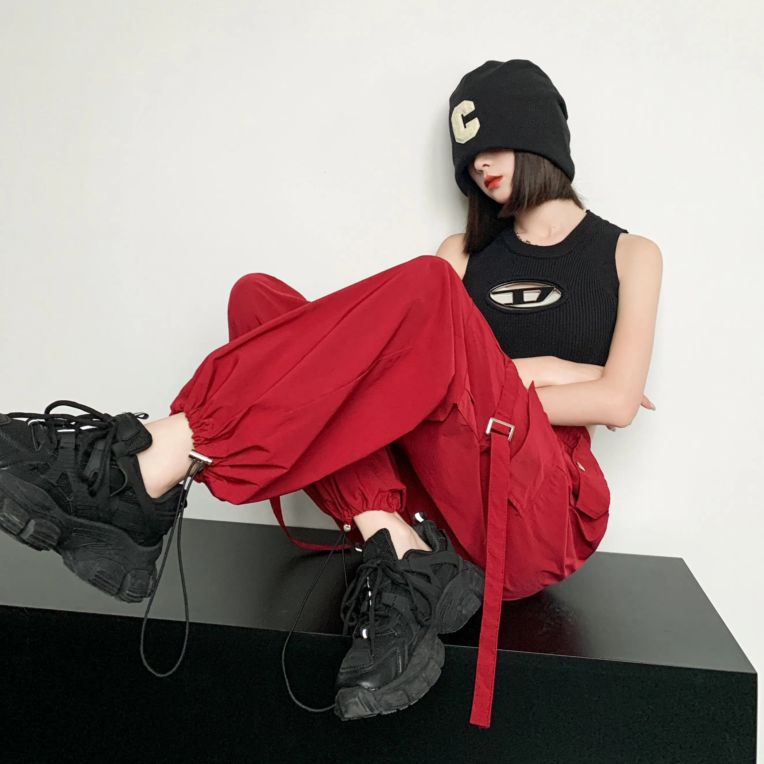 Quick-Drying Thin High-Waisted Versatile Street Style Cargo Pants