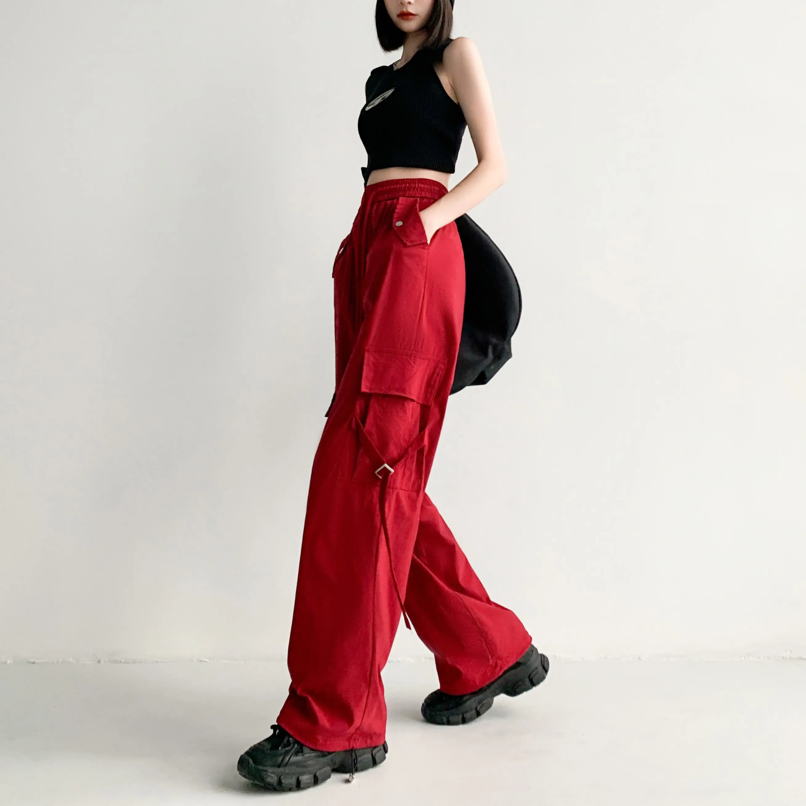 Quick-Drying Thin High-Waisted Versatile Street Style Cargo Pants