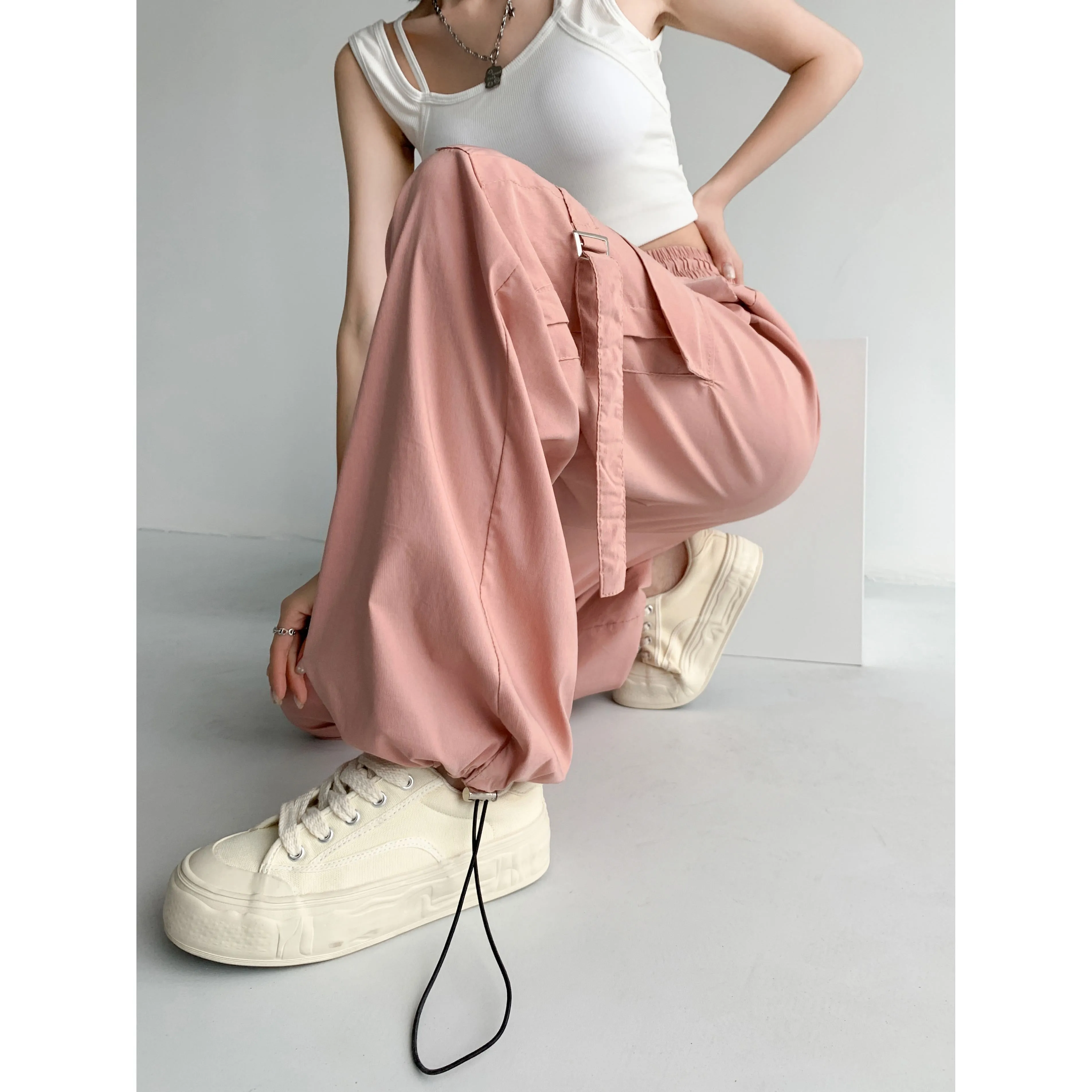 Quick-Drying Thin High-Waisted Versatile Street Style Cargo Pants