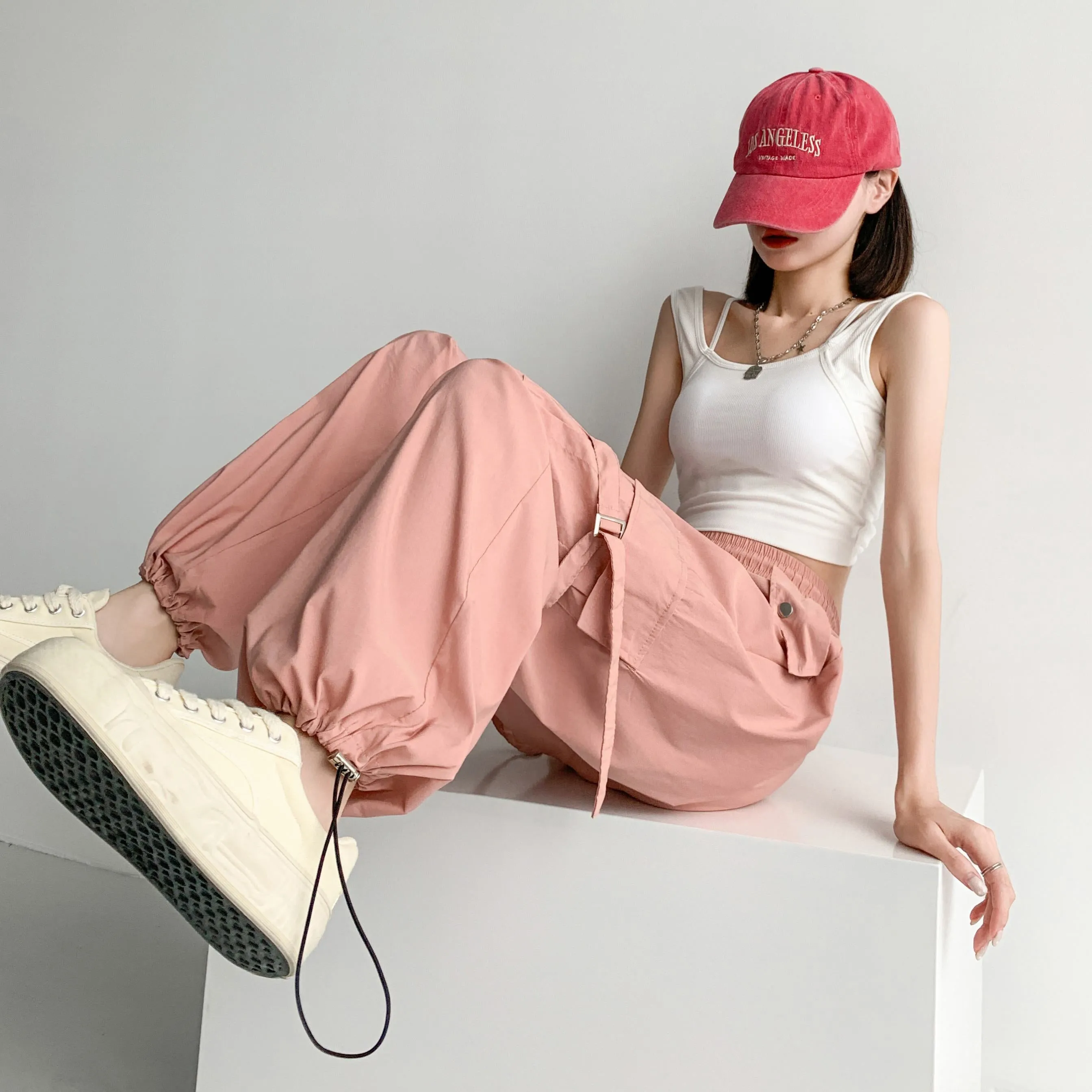 Quick-Drying Thin High-Waisted Versatile Street Style Cargo Pants