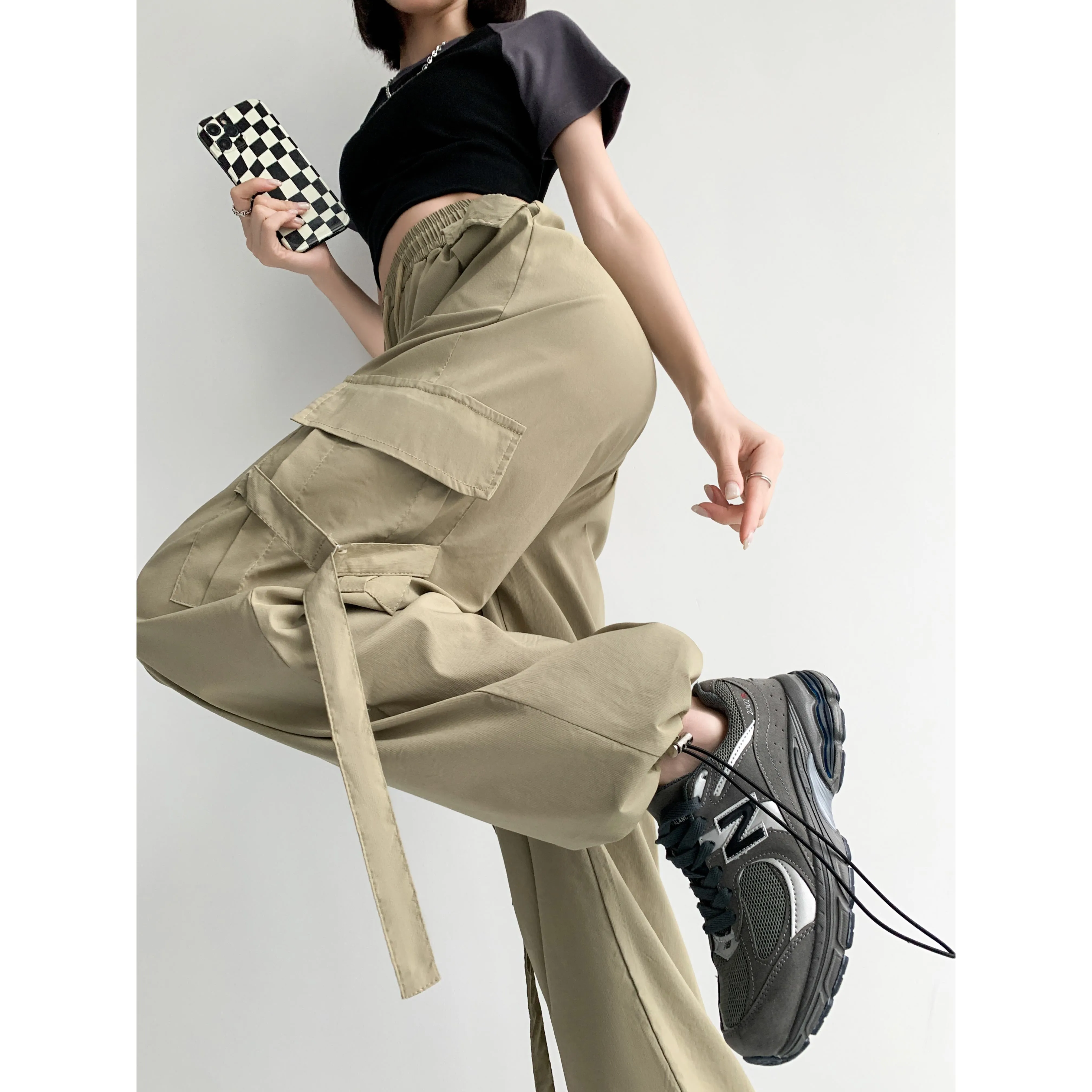 Quick-Drying Thin High-Waisted Versatile Street Style Cargo Pants