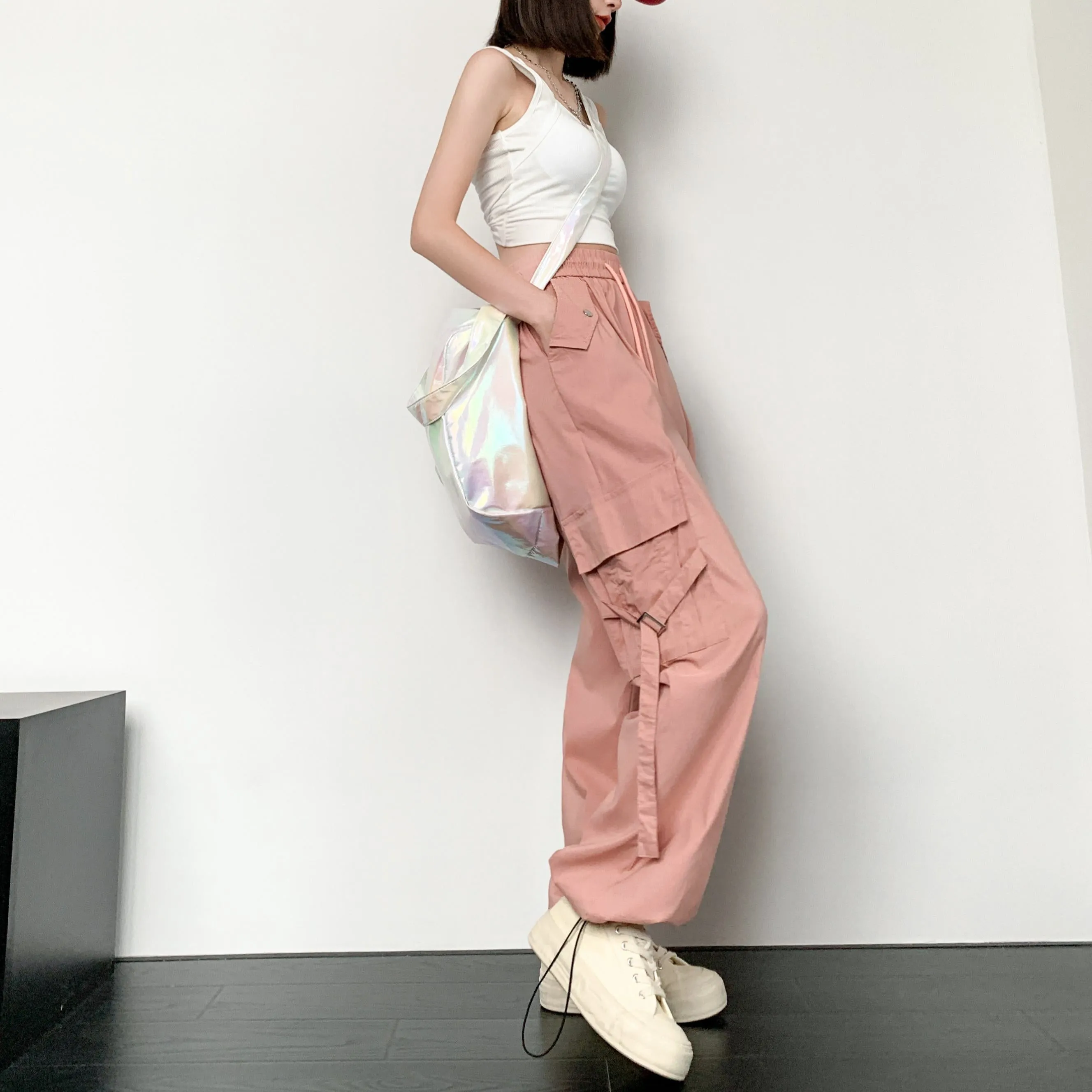Quick-Drying Thin High-Waisted Versatile Street Style Cargo Pants