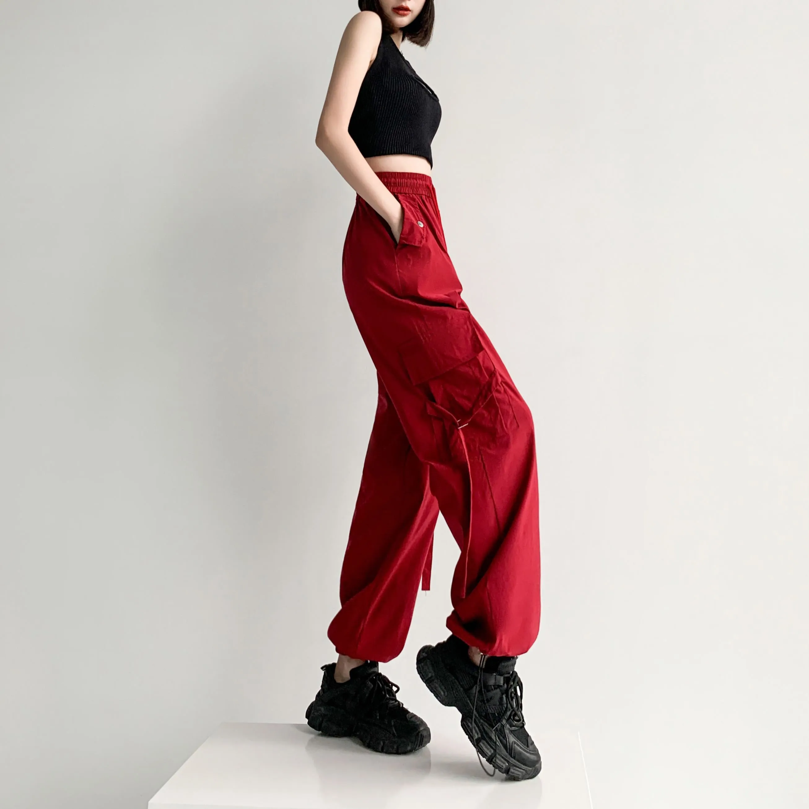 Quick-Drying Thin High-Waisted Versatile Street Style Cargo Pants