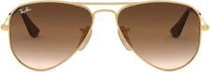 Ray-Ban Junior Men's 0RJ9537S Round Sunglasses, Shiny Silver, 40 mm