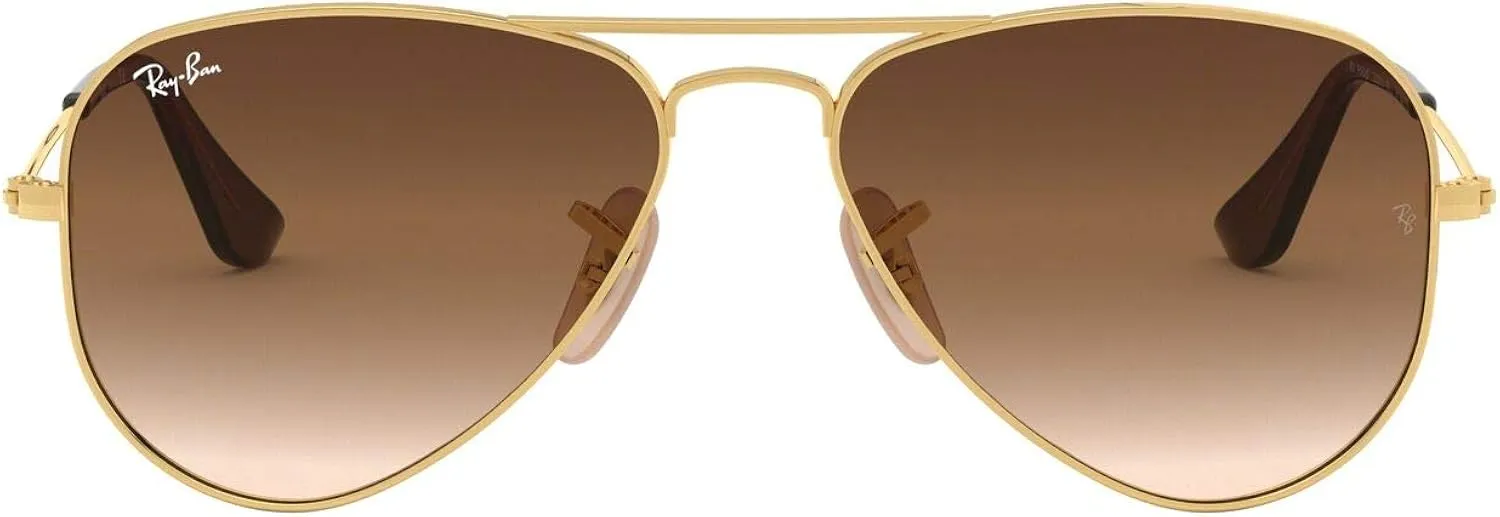 Ray-Ban Junior Men's 0RJ9537S Round Sunglasses, Shiny Silver, 40 mm