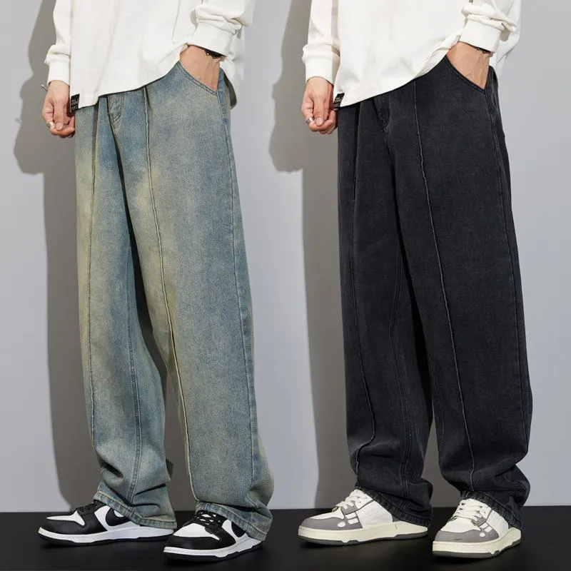 Retro Casual Straight Pants Wide-Leg Loose Fit Jeans