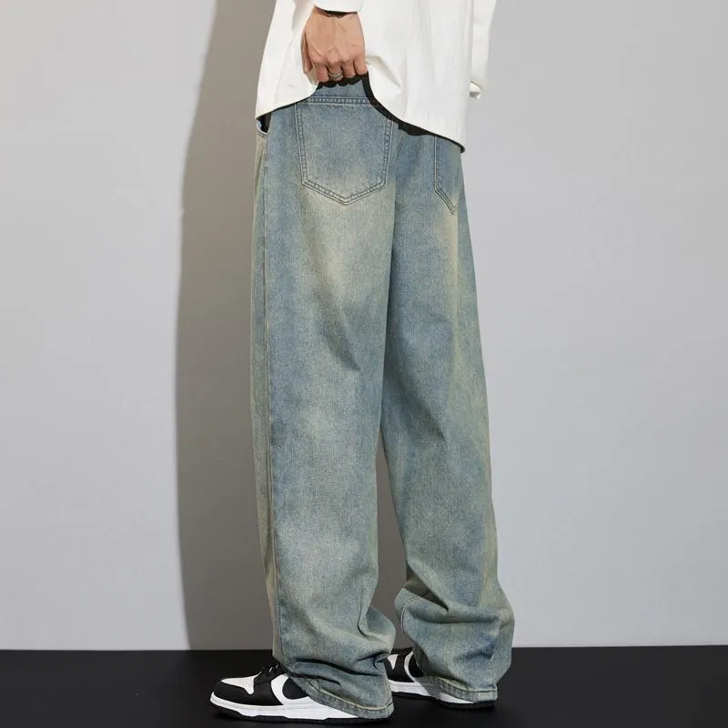 Retro Casual Straight Pants Wide-Leg Loose Fit Jeans