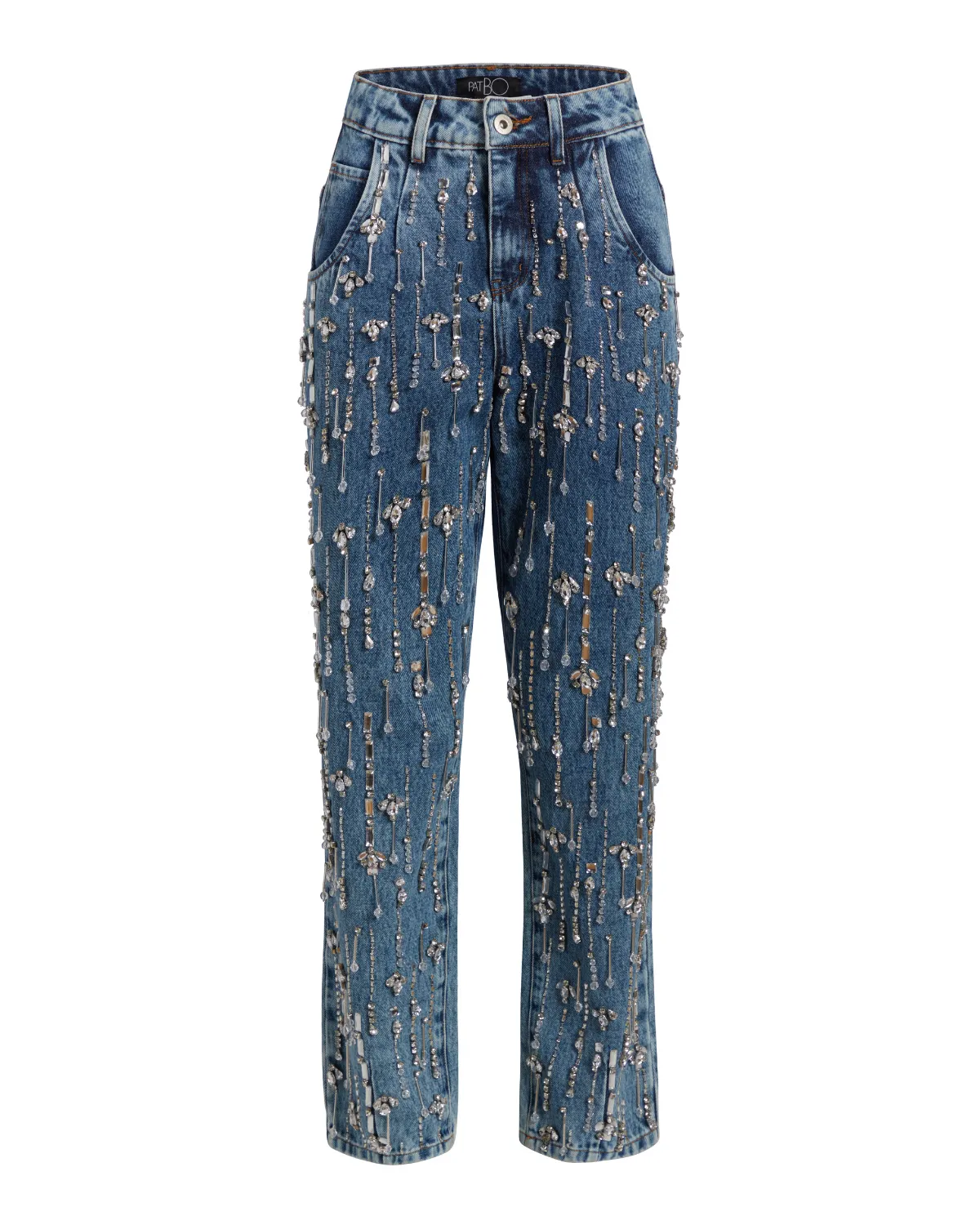 Rhinestone Beaded Jeans