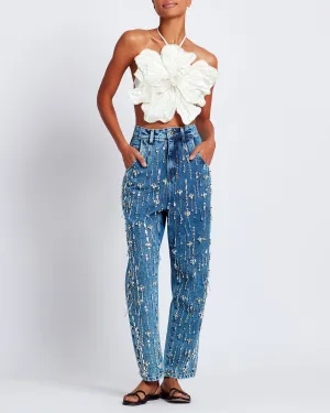 Rhinestone Beaded Jeans
