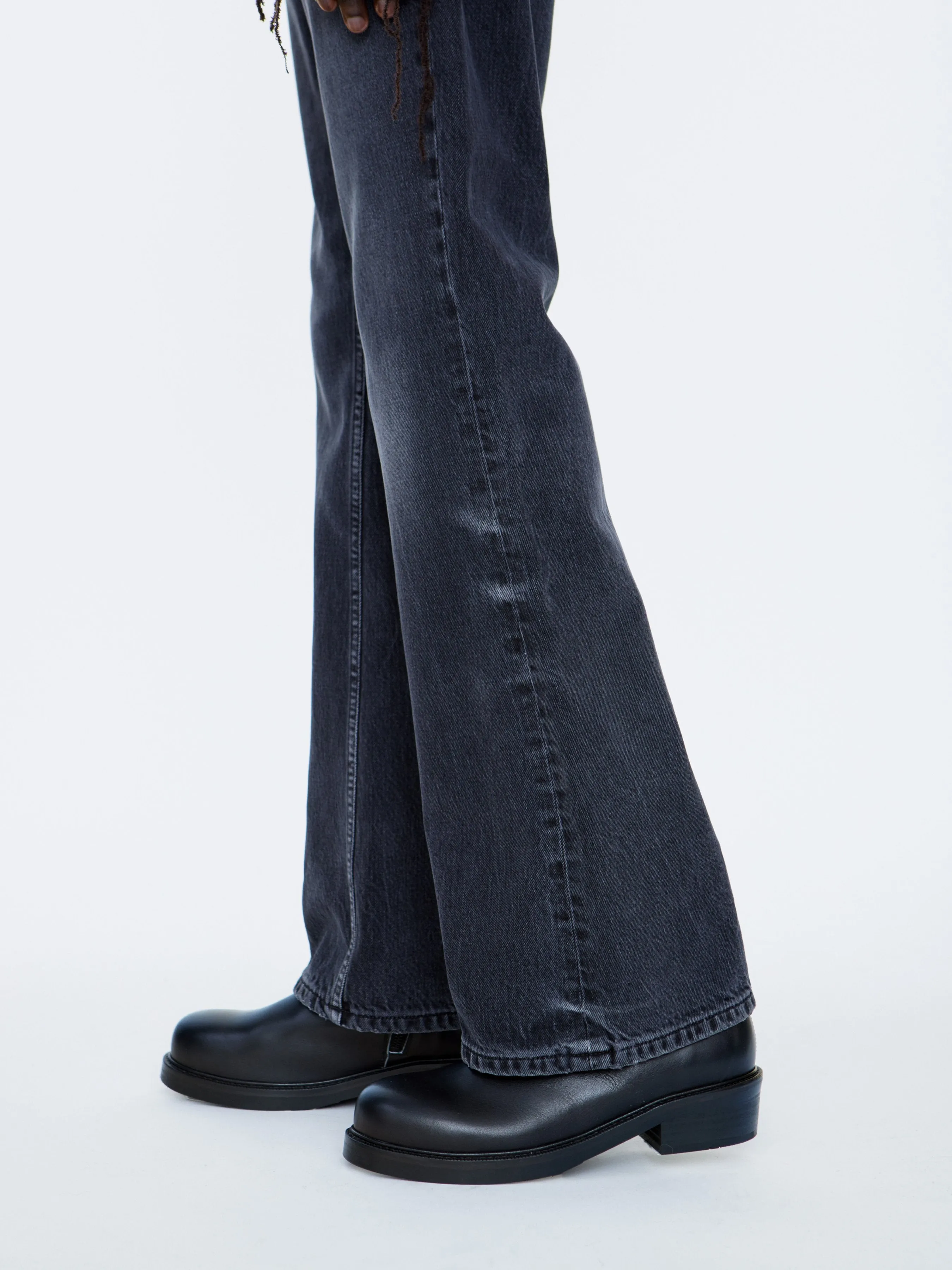 Rider Cut Jeans | Creased Black Wash