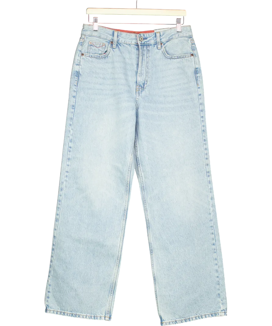 River Island Blue High Waist Relaxed Straight Fit Regular Length Jeans UK 12