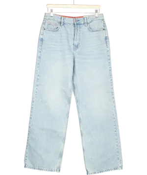 River Island Blue High Waist Relaxed Straight Fit Regular Length Jeans UK 12